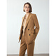 Langzi retro double-breasted pure wool suit top, high-end fashionable winter new professional suit jacket, camel S