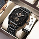 
Comudir 2023 new automatic watch for men's hollow machinery for men's fashionable waterproof luminous calendar large dial watch 838 black warrior black leather black