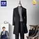 Veste en laine Lomon pour hommes 100% cachemire hommes de travail de travail mi-longs de travail épaissis d'automne mince et hiver de grande taille de laine de laine 9913 gris étendu à double poitrine 4xl (195)
