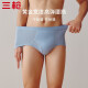 Three Gun Men's Underwear Pure Cotton Breathable High Waist Large Size Ribbed Xinjiang Cotton Solid Color Men's Briefs 3 Pack
