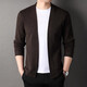 News bird sweater men's knitted cardigan in spring and autumn new style middle-aged and young people solid color fashionable versatile pure sweater jacket for men dark gray hpl-a32321 XL 175