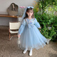 Annie Youer Elsa Princess Dress Girls Autumn Skirt 2025 Spring and Autumn New Frozen Girl Elsa Dress Autumn Blue 110