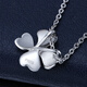 FR Jewelry PT950 Platinum Pendant Platinum Carved Four-leaf Clover Pendant with Silver Necklace Chinese Valentine's Day Gift Ready in Stock