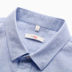 INTERIGHT shirt men's French rain dew linen cotton solid color dry men's short-sleeved shirt light blue 40 yards