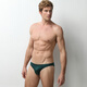 Mengbang mercerized seamless ice silk couple underwear men's triangle women's thong sexy temptation one-piece underwear men's pine green L (165/95)