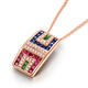 Millais Jewelry 2.36 carat ruby sapphire emerald pendant 18K gold inlaid with colored gemstones necklace gift. Chain not included. The chain can be additionally customized. It takes about 15 working days to customize.