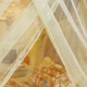 Arctic velvet mosquito net home textile three-door bracket palace floor-standing mosquito net beige 1.5 meters bed 25mm thick column