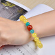 Ouchini Beeswax Bracelet Natural Amber Raw Stone Chicken Oil Yellow with Nanhong Duobao DIY Bracelet for Women's Birthday Gift