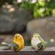 Huixiang creative gift courtyard home simulation animal sculpture resin craft bird decorative ornaments home accessories one yellow and one green (2 pieces)