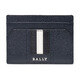 BALLY's new product men's leather card holder card holder bag THAR LT 17 dark blue black and white stripes