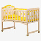 Laughing Beile solid wood crib baby cradle bed no paint variable desk can be turned sideways to merge with the adult bed small bed + mosquito net + pink Mickey five-piece set