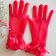 Yingyuanfang Wedding Gloves Bride's Fingerless Long Gloves Lace Gauze Bow Wedding Gloves Women's Red Bow E Style One Size