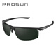 Prosun sunglasses Men's driver driving mirror polarized sports mirror sunglasses PS9012 C19 frame gloss black/lens green film