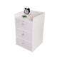 Mu Yichengju bedside table with lock simple bedside table three-layer drawer cabinet simple small bedside table storage storage cabinet white LY-4057