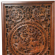 Xing Luoyu Creative <Cinnamomum rectangular wood carving pendant with the word "Fu" > Ming and Qing Dynasty classical Dongyang wood carving entrance wall hanging horizontal screen vertical screen Fu Lu Shou Xi (vertical)