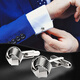 Geremen Manschettenknöpfe Herren leichter Luxuskristall Französisch Hemd Manschettennagel Herren Ärmel Nagel Vatertag Valentinstag Geschenk 930054 Silber