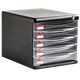 Xushansi desktop information sorting file cabinet, five-layer plastic drawer cabinet, four-layer hard plastic file box collection, four-layer locked 9794