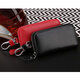 Bolsa de llave de cremallera de gran capacidad de Qiger para la calzada para hombres con la cáscara de vaca montada en la cintura múltiple Bolsa de llave de mujer de gran capacidad Pequeño negro