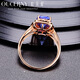 Ottieni Schmuck 3.75 Karat Tansanit Ring 18K Roségold Frauen eingelegtes Diamant Customized 7-10 Tage 18K Roségold müssen angepasst werden