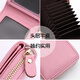 Führerschein für männliche Kartenbeutel koreanischer Stil echter Leder Reißverschluss Frauen Brieftasche Multifunktionslizenz Set Thin Card Bag Rot rot