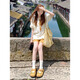 Xuefei Lanqi Casual Shorts Sommer-Frauenkleidung 2025 Neuer Stil gepaart mit einem kompletten Satz koreanischer Kleider, altersreduzierender Anzüge vom Salztyp, Tops + Hosen m