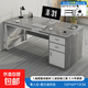 Desk staff station simple modern office desk and chair combination simple staff workbench home computer desk single place-120*60|Morandi gray