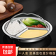 Stainless steel three-compartment steaming tray, stainless steel three-compartment steaming bowl, steaming vegetable tray, steamer, rice cooker, steamer, steamer, 22cm three-compartment steaming tray, dinner plate with handle