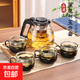 JD Logistics Teapot Set Large Capacity Glass Teacup with Filter High Temperature Resistant Tea Set 1000ml Pot + 4 Cups