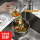 Kitchen sink drain basket can be hung filter basket vegetable and fruit plastic drain rack food separator universal dry and wet separation stainless steel round style 1 pack