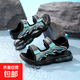Children's shoes 2025 summer style children's sandals for boys, medium and large children, soft-soled beach shoes, sports sandals, outdoor leisure 1926 black lake blue, size 41/shoe inner length about 264cm