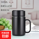 New teacup glass insulated glass large capacity with tea separator handle men and women water cup handle cup black 500ml 1 piece
