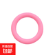 Silicone teether food grade hole ring chewing gum for babies during oral period to prevent falling off and bite pink