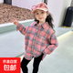 Girls' shirt long-sleeved spring and autumn 2025 new style children's tops big children's plaid trendy casual plaid shirt 160 cm