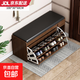 Shoe-changing stool at home, shoe cabinet and stool at the door, integrated bucket shoe rack, entrance good storage rack, drawer boot seat, 100cm wilderness oak color