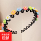 Children's Cartoon Headband Little Girl Pressed Hairpin Cute Baby Broken Hair Arrangement Hair Accessories Girls Braided Hairband Five Color Flowers