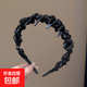 Korean style high skull headband for women, face wash non-slip headband 2025 new anti-slip toothed hairpin headband 1# black fine glitter rhinestone headband