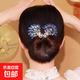 Retro hair twist clip on the back of the head, women's high-end hair ball head fixation artifact hair clip, ball hair accessory, blue peacock open-screen hair twist clip
