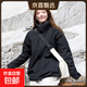 Camel Same Style Three-in-One Jacket for Men and Women Outdoor Workwear Windproof and Waterproof Loose Jacket for Men Black Single Jacket L (130-150Jin Jin equals 0.5kg) Unisex