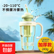 Good-looking Big Mac water cup for girls, portable hand-held anti-scalding design with straw, tea leak, scented tea plastic water cup, green 1.3L