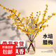 Wintersweet fresh cut flower Australian snow willow hydroponic plant indoor living room desktop New Year's Eve flower potted plant shipped with buds selected wintersweet branches 40-50 cm 4 branches + nutrient solution