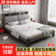 Bed 1.5mx2m solid wood bed rental room modern simple double bed oak gray single bed 1.8*2m
