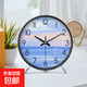 Ocean display clock, table clock, living room ornaments, home desktop high-end table clock, simple and atmospheric clock, modern creative table clock A839 black, silent movement, 8 inches in diameter, 20 cm