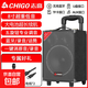 CHIGO Trolley Square Dance Audio Outdoor Karaoke Bluetooth Speaker Special Large Volume Mobile Stage High-Power Stall Heavy Bass High-end Home Mobile Portable Amplifier 8-inch Wooden Box (15-inch Combination Speaker) + Single Rechargeable Microphone
