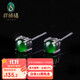 XIANGZHENFU JEWELRY 925 silver inlaid jade cabochon earrings full of green jade earrings ice jade earrings for girlfriends and elders