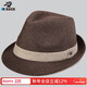 Mr DUCK British Gentleman Hat Curly Top Hat Middle-aged Jazz Hat High-end Hat Men's Summer Sunscreen Straw Hat Large Head Circumference Brown (Adjustable Hat Circumference)-MS13014 M (Suitable for 56-58cm head circumference)