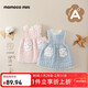 Mamie Maka (MOMOCO) children's clothing girls sleeveless dress 2025 winter baby Korean style splicing small floral quilted dress blue 73