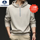 Navigare small sailboat casual style hooded sweatshirt men's half-zip long-sleeved loose trendy men's clothing apricot L 175/88A