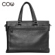 French COW men's bag briefcase men's business laptop bag casual shoulder crossbody travel backpack C-8616 briefcase black