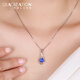 Lescreation Lisa Jewelry 1.45 Natural Tanzanite Diamond Pendant White 18K Gold Blue Gemstone South African Diamond Necklace Pendant Colored Treasure 1.45 Carat Tanzanite 5A