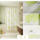Yierman bathroom shower curtain set blackout waterproof thickened mildew-free punch-free bathroom curtain curtain partition shower curtain green flower 0.9*2m (without rod)